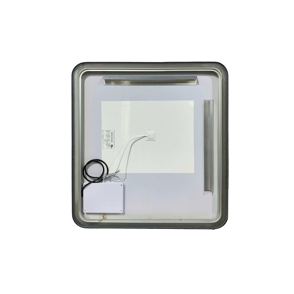 36 Round LED Front and Backlit Wall Mirror in Black