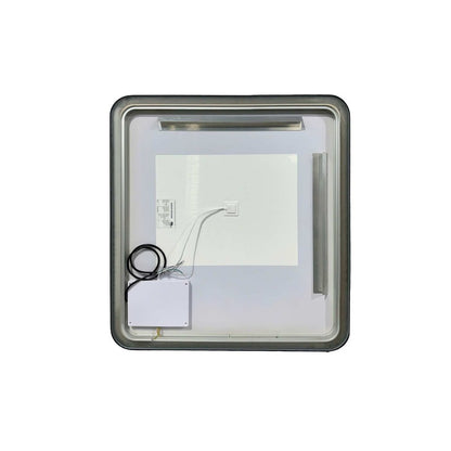 36 Round LED Front and Backlit Wall Mirror in Black