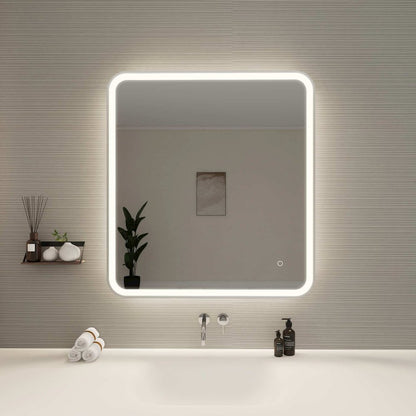 36 Round LED Front and Backlit Wall Mirror in Silver