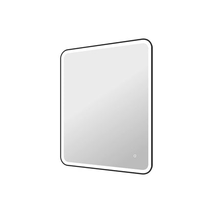 42 Round LED Front and Backlit Wall Mirror in Black