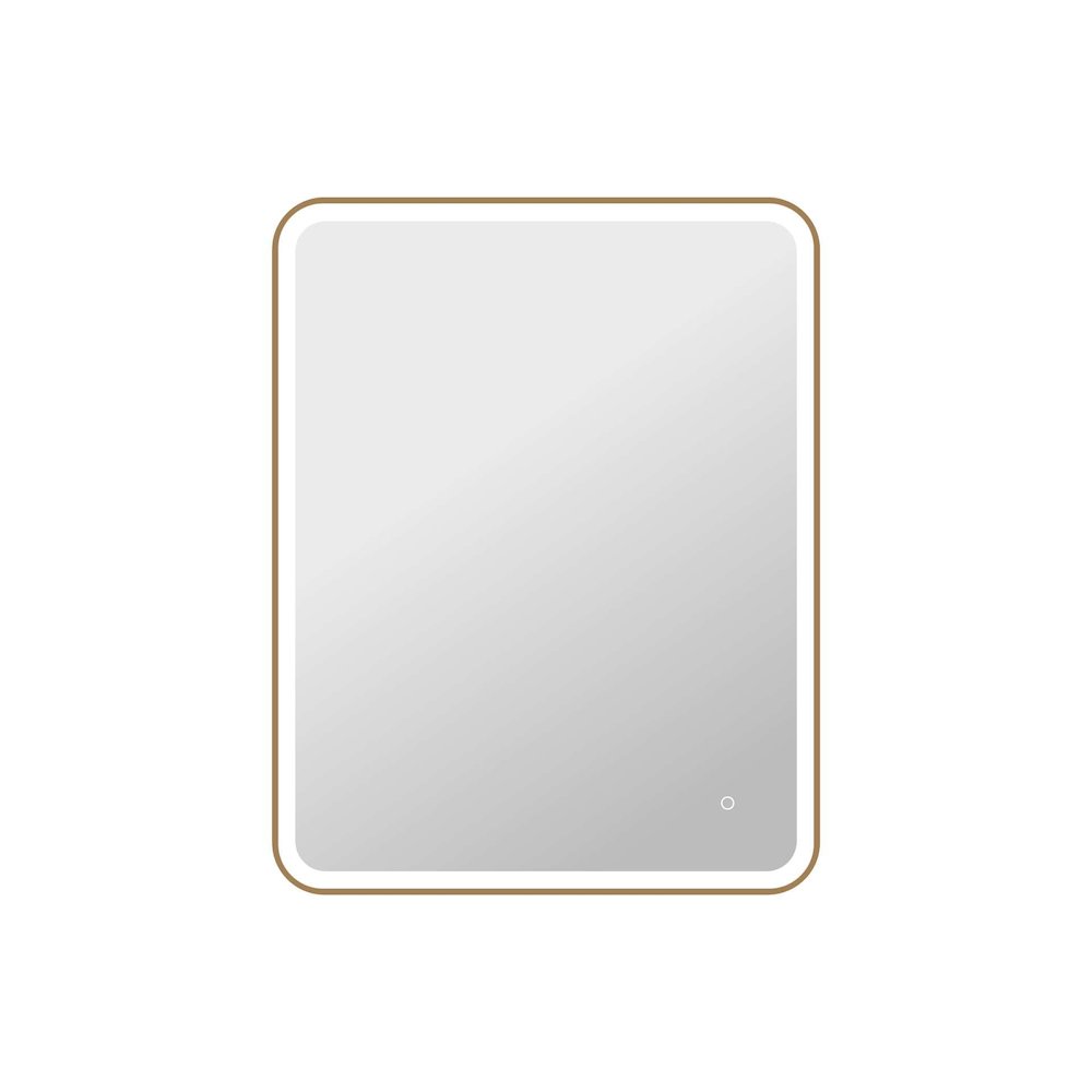 42 Round LED Front and Backlit Wall Mirror in Satin Gold