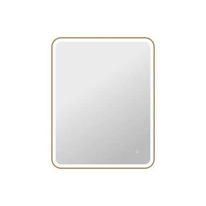 42 Round LED Front and Backlit Wall Mirror in Satin Gold