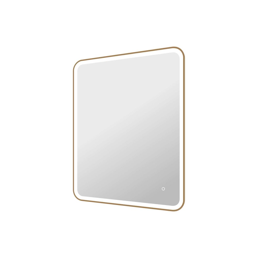 42 Round LED Front and Backlit Wall Mirror in Satin Gold