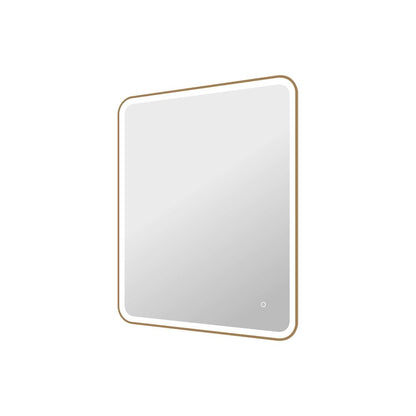 42 Round LED Front and Backlit Wall Mirror in Satin Gold