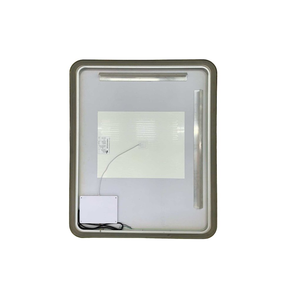 42 Round LED Front and Backlit Wall Mirror in Satin Gold
