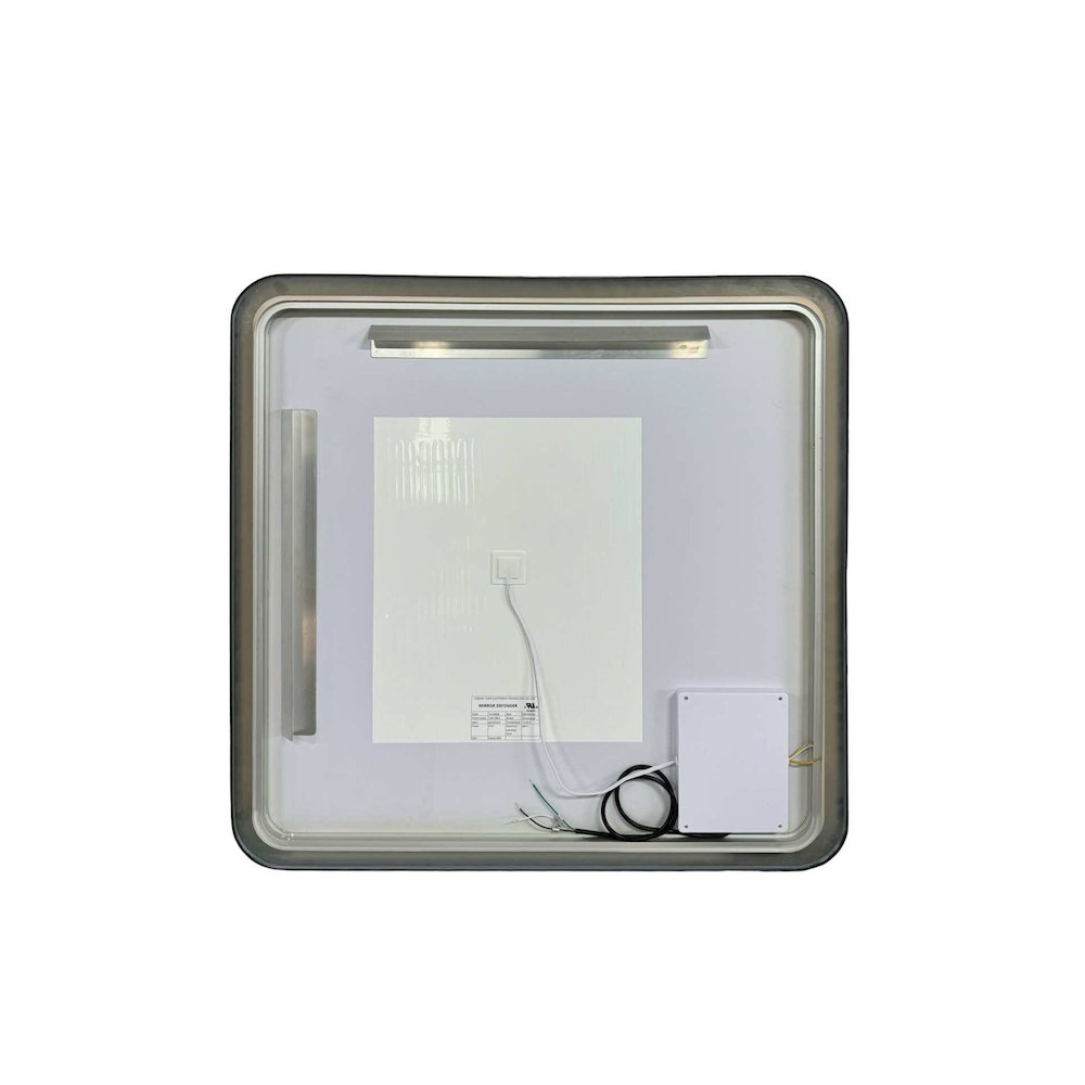36 Round LED Front and Backlit Wall Mirror in Black