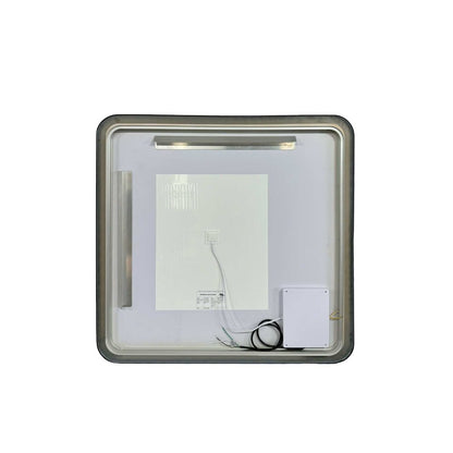 36 Round LED Front and Backlit Wall Mirror in Black