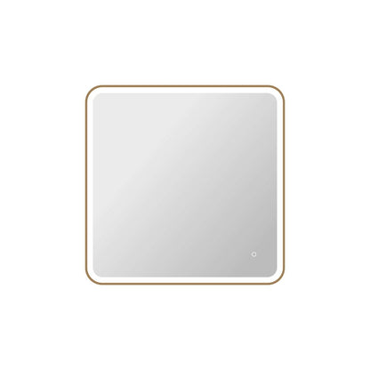 36 Round LED Front and Backlit Wall Mirror in Satin Gold