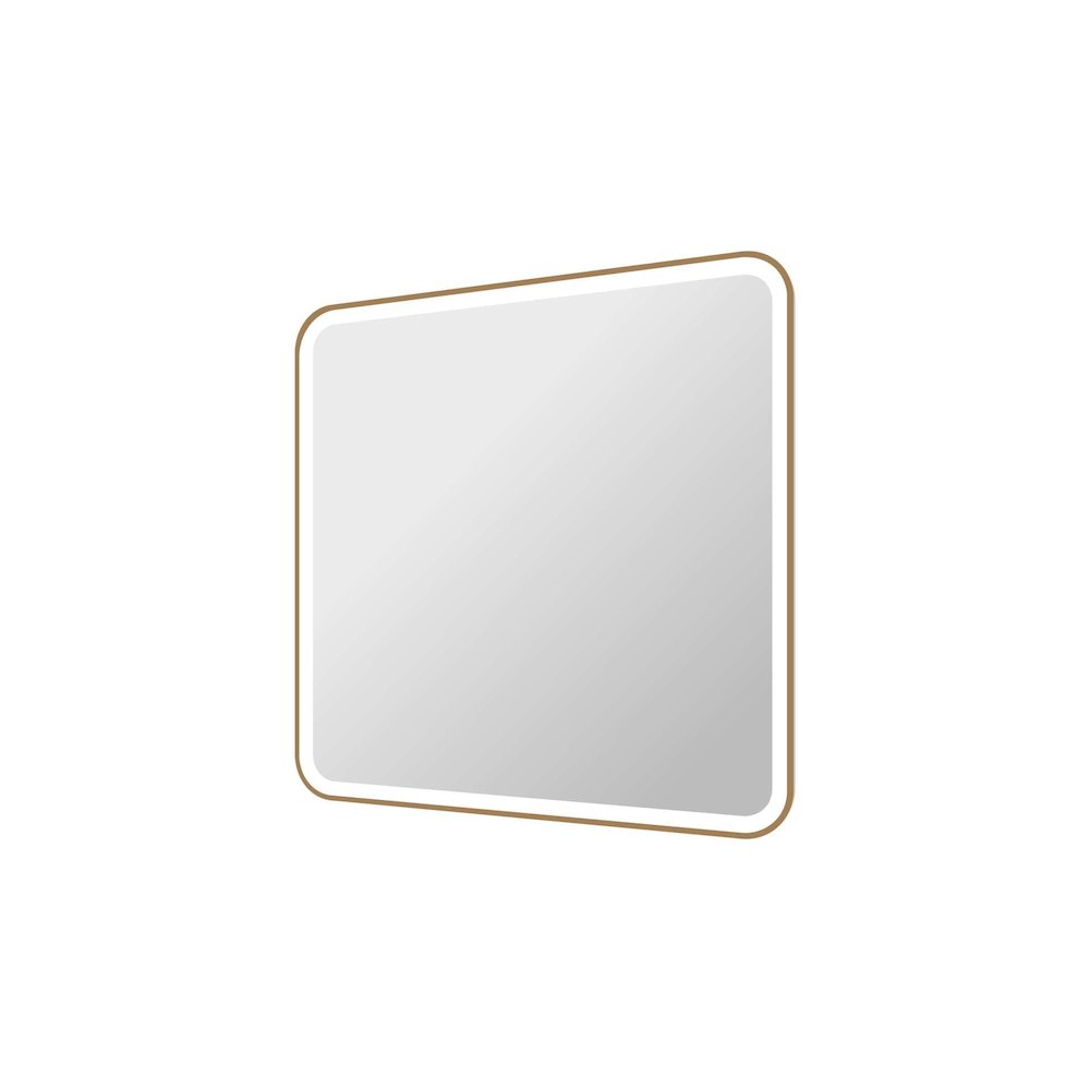36 Round LED Front and Backlit Wall Mirror in Satin Gold