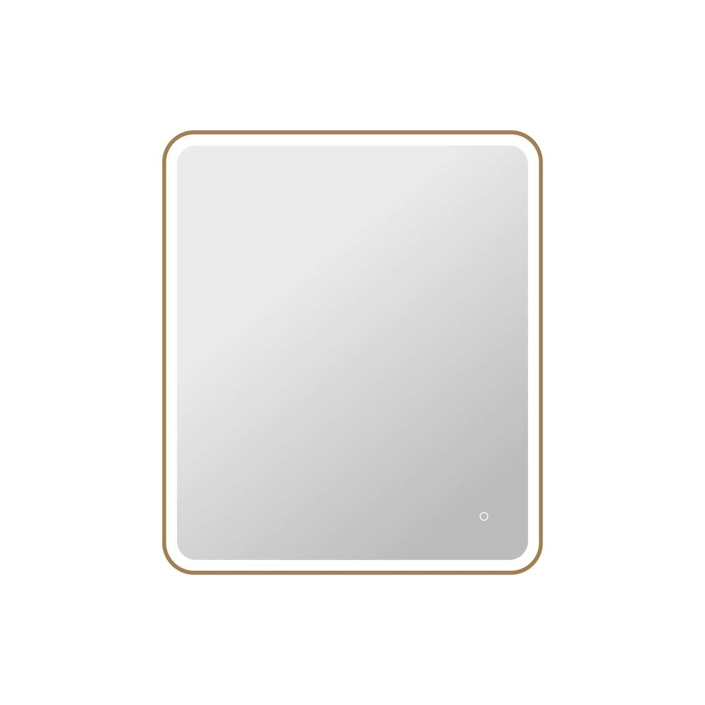 42 Round LED Front and Backlit Wall Mirror in Satin Gold