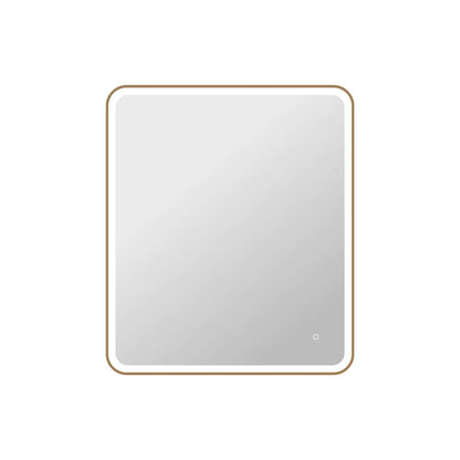 42 Round LED Front and Backlit Wall Mirror in Satin Gold