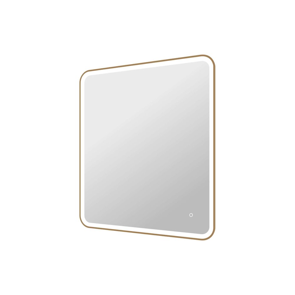 42 Round LED Front and Backlit Wall Mirror in Satin Gold