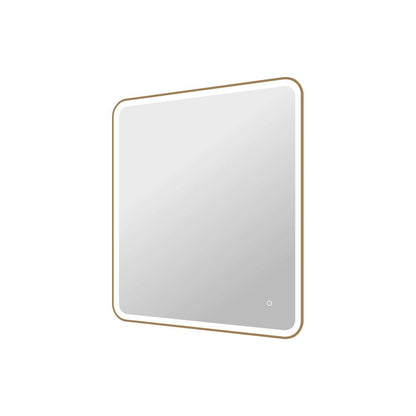 42 Round LED Front and Backlit Wall Mirror in Satin Gold