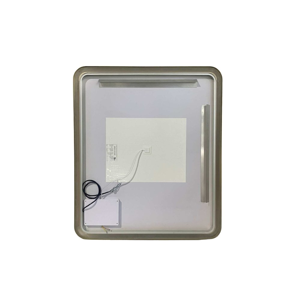 42 Round LED Front and Backlit Wall Mirror in Satin Gold