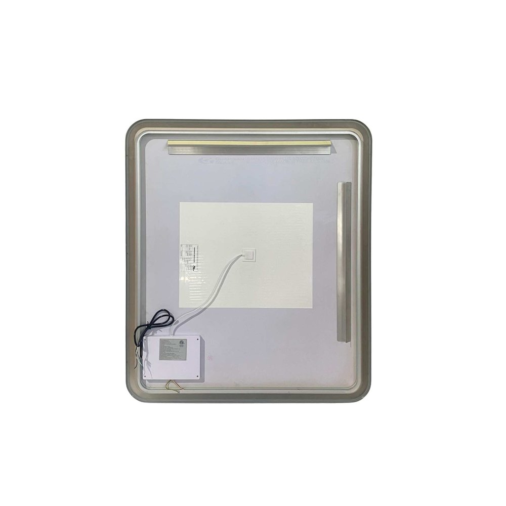 42 Round LED Front and Backlit Wall Mirror in Silver