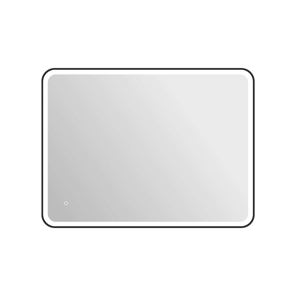 48 Round LED Front and Backlit Wall Mirror in Black