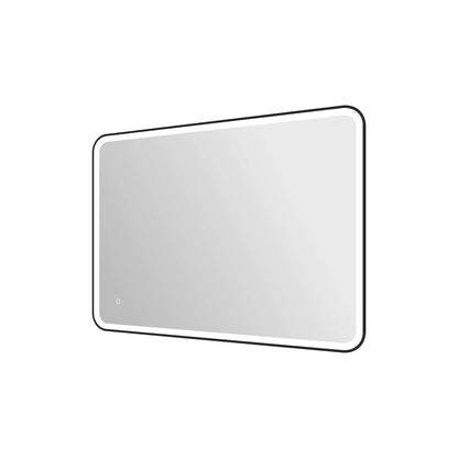 48 Round LED Front and Backlit Wall Mirror in Black