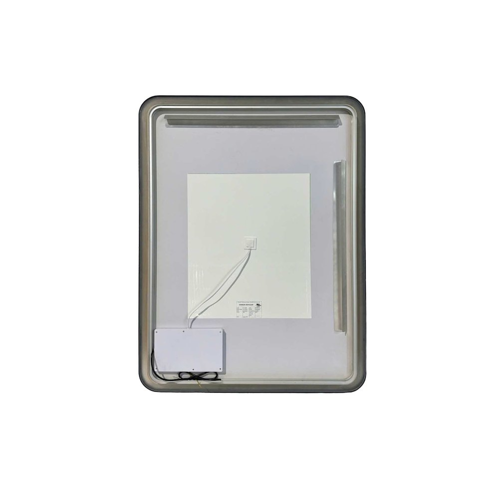 48 Round LED Front and Backlit Wall Mirror in Black