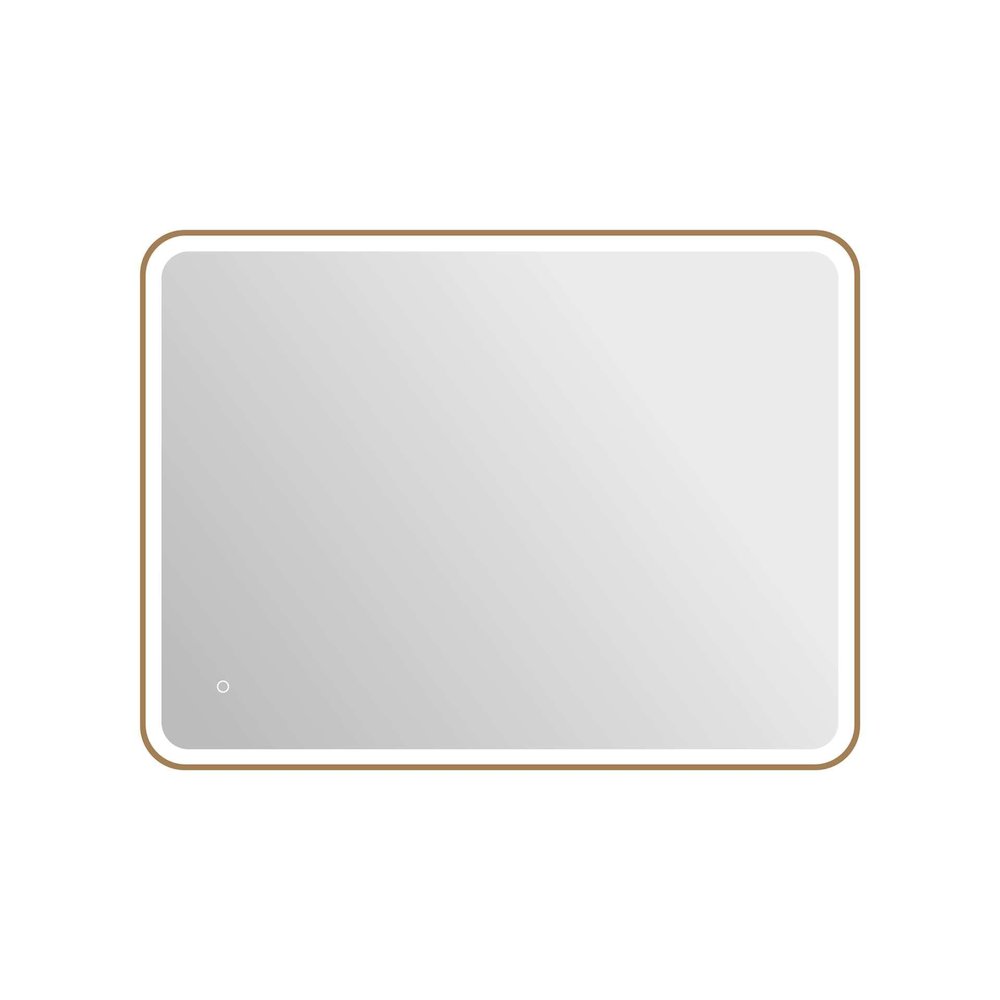 48 Round LED Front and Backlit Wall Mirror in Satin Gold
