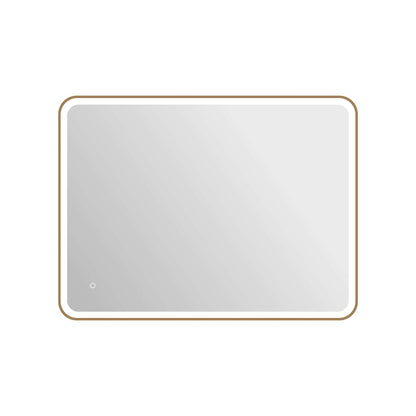 48 Round LED Front and Backlit Wall Mirror in Satin Gold