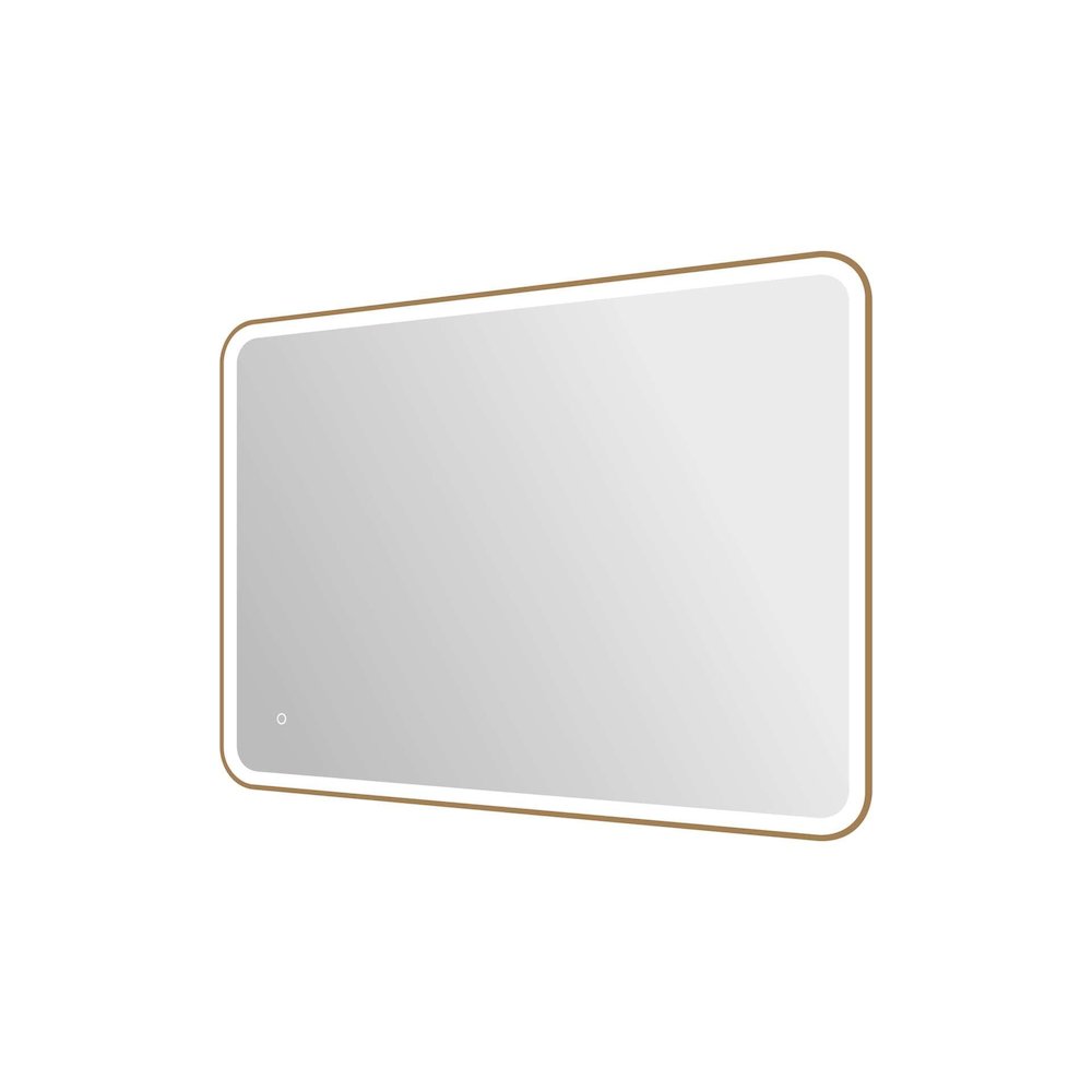 48 Round LED Front and Backlit Wall Mirror in Satin Gold