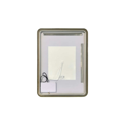 48 Round LED Front and Backlit Wall Mirror in Satin Gold