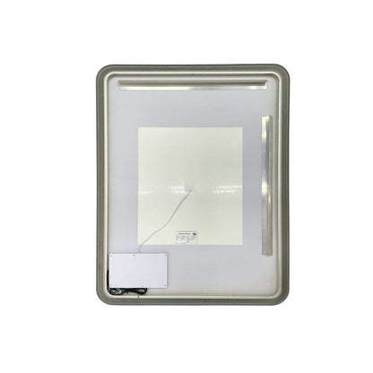 48 Round LED Front and Backlit Wall Mirror in Silver