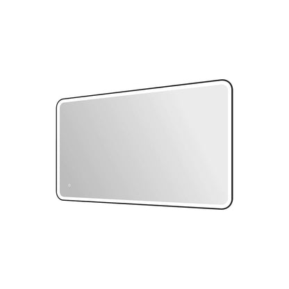 60 Round LED Front and Backlit Wall Mirror in Black
