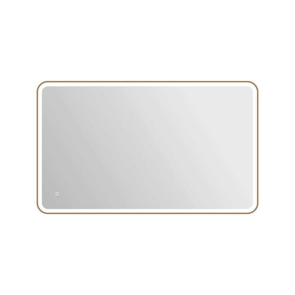 60 Round LED Front and Backlit Wall Mirror in Satin Gold