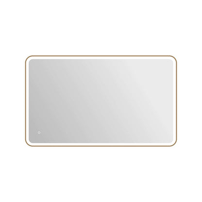 60 Round LED Front and Backlit Wall Mirror in Satin Gold