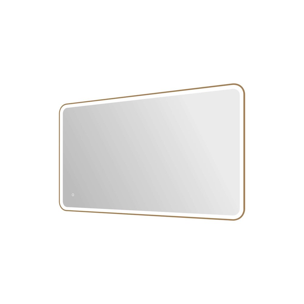60 Round LED Front and Backlit Wall Mirror in Satin Gold