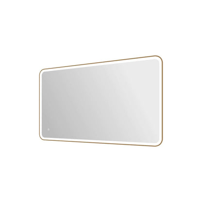 60 Round LED Front and Backlit Wall Mirror in Satin Gold