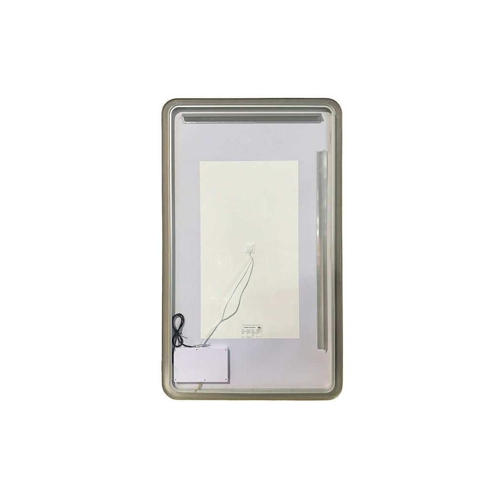 60 Round LED Front and Backlit Wall Mirror in Satin Gold