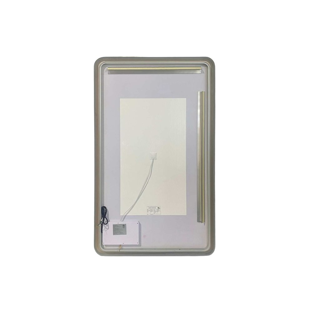 60 Round LED Front and Backlit Wall Mirror in Silver