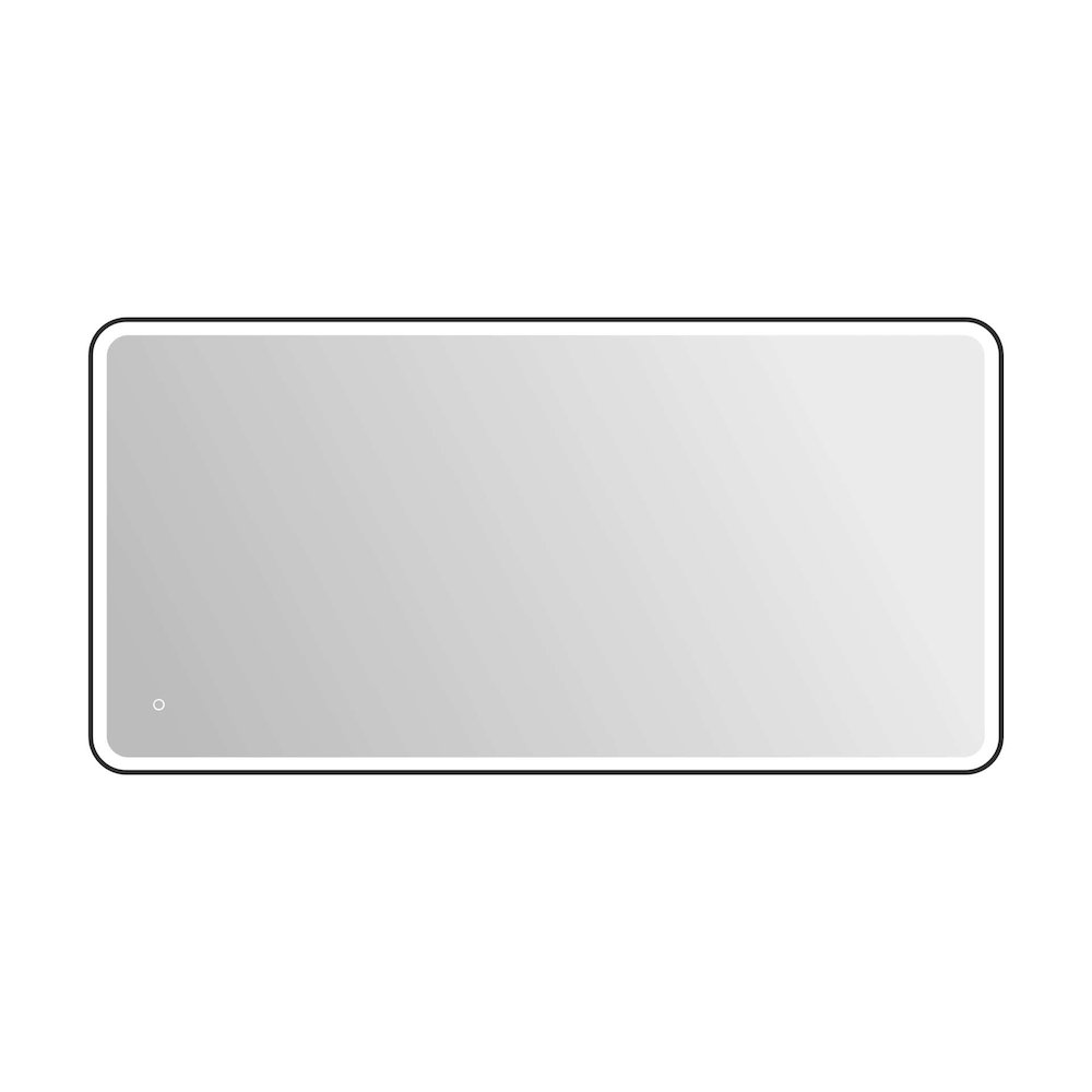 72 Round LED Front and Backlit Wall Mirror in Black