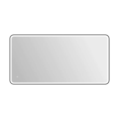 72 Round LED Front and Backlit Wall Mirror in Black