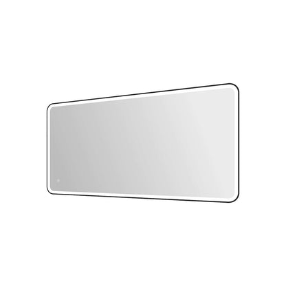 72 Round LED Front and Backlit Wall Mirror in Black