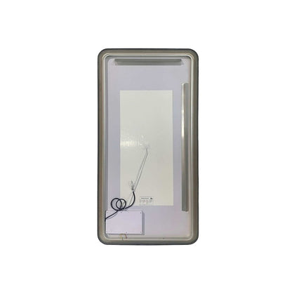 72 Round LED Front and Backlit Wall Mirror in Black