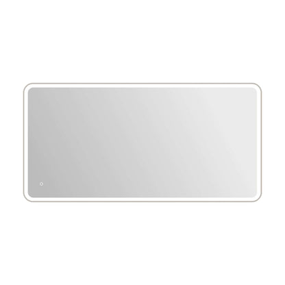 72 Round LED Front and Backlit Wall Mirror in Silver