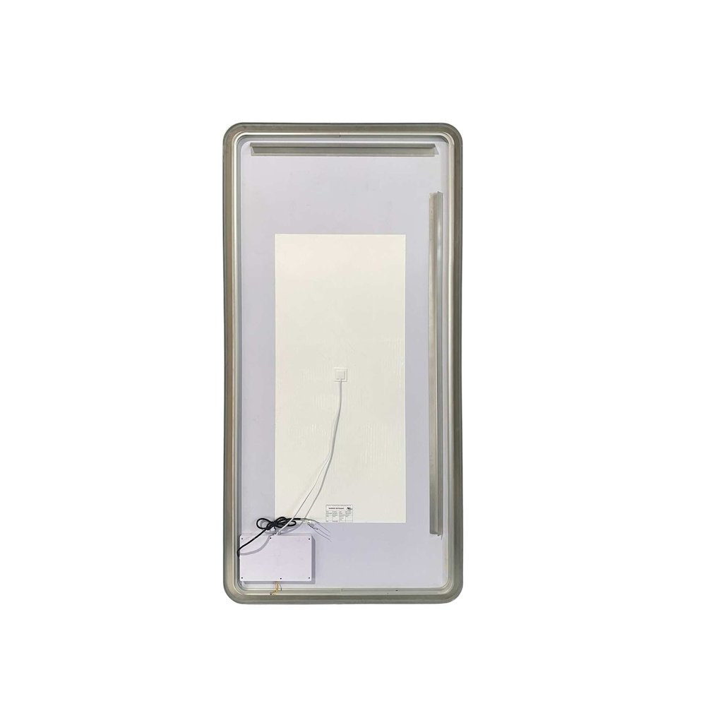 72 Round LED Front and Backlit Wall Mirror in Silver