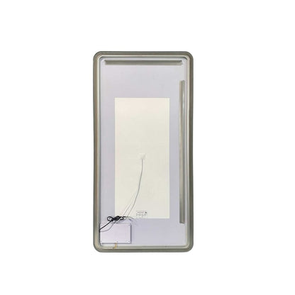 72 Round LED Front and Backlit Wall Mirror in Silver