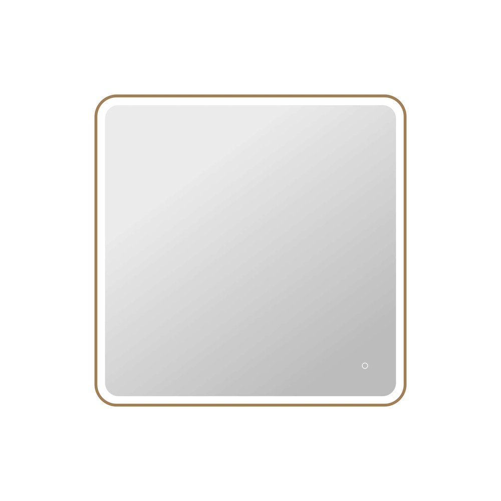 42 Round LED Front and Backlit Wall Mirror in Satin Gold