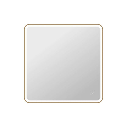 42 Round LED Front and Backlit Wall Mirror in Satin Gold