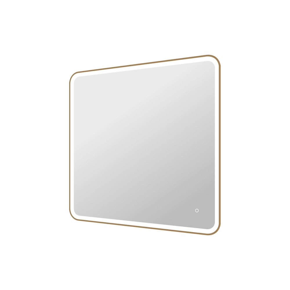 42 Round LED Front and Backlit Wall Mirror in Satin Gold