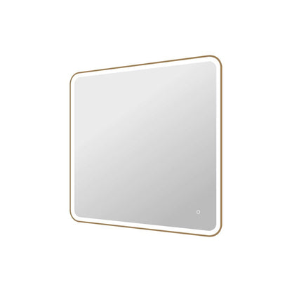 42 Round LED Front and Backlit Wall Mirror in Satin Gold