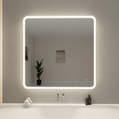 42 Round LED Front and Backlit Wall Mirror in Silver
