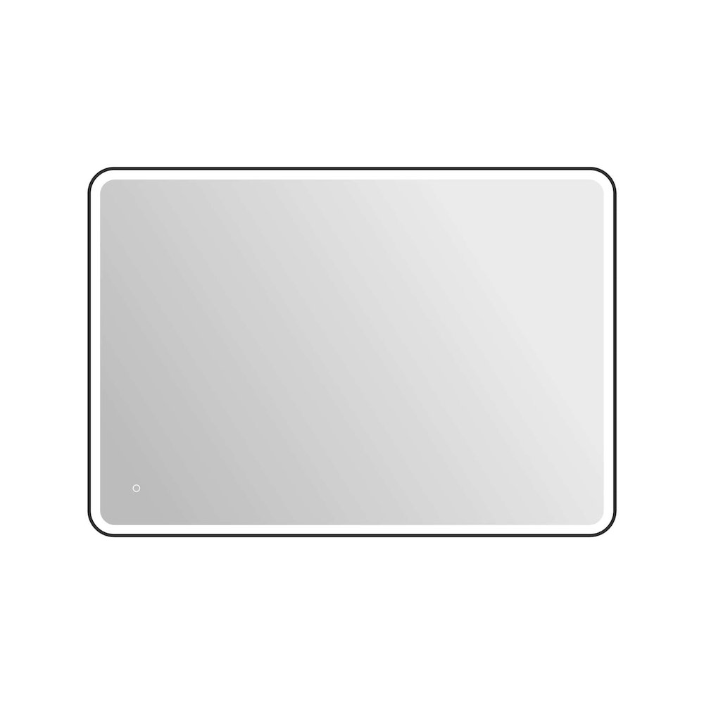 60 Round LED Front and Backlit Wall Mirror in Black
