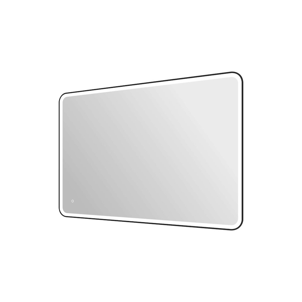 60 Round LED Front and Backlit Wall Mirror in Black