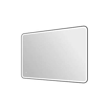 60 Round LED Front and Backlit Wall Mirror in Black