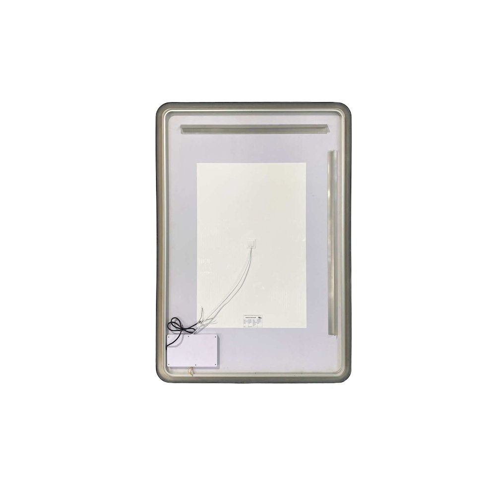 60 Round LED Front and Backlit Wall Mirror in Black